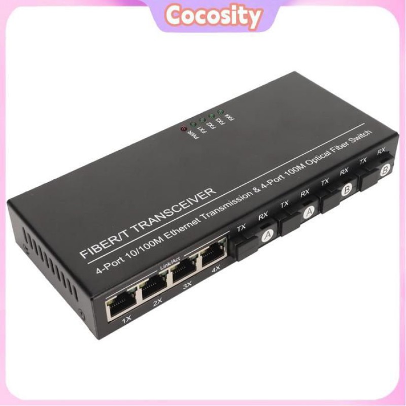 Cocosity Sfp Glasfaser-switch, Eu-stecker, 8 Ports, 10 100m, Selbstadaptive Led-anzeige, Computerkarte, Eu-stecker