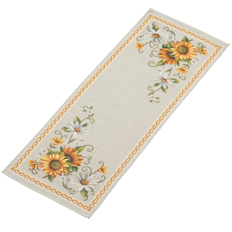 Tischläufer Aus Wandteppichstoff, 42x140 Cm, Motiv: Sonnenblumen