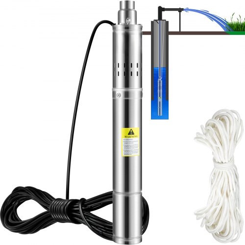 Pompa Sommersa Per Pozzo 550w Flusso 35l/min Per Piscina Giardino