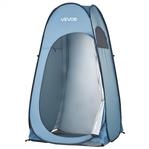 Pop Up Toilettenzelt 119x119x210 Cm, Zelt Mit Sofortaufbau, Umkleidezelt Inkl. Heringen & Seilen & Tragetasche, Aus 190t Polyester Ideal Für Camping Strand Angeln Blau