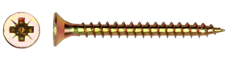 Holzschraube Gelb Verzinkt 5,0 X 25 Mm - 510 5,0 X 25k