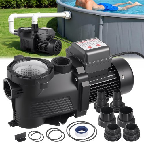 Schwimmbadpumpe 550 W, Filterpumpe 14.000 L/h Max. Fördermenge, Einstufige Poolpumpe, 3450 U/min, 12 M Max. Förderhöhe, Mit 24-stunden-timer & Filterkorb, Für Aufstell- & Einbaupools, Spas