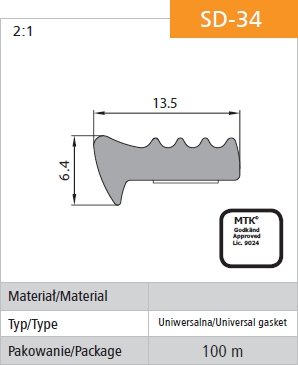 Selbstklebende Schwarze Dichtung Sd-34/4-0 13,56,4 Mm Mb - 100,0 Mb - Usz Sd-34