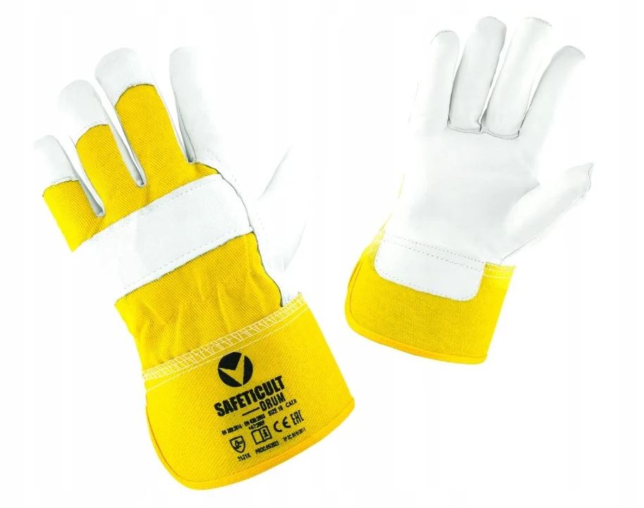 Handschuhe Aus Vollnarbigem Ziegenleder Und Baumwolle, Safeticult Drum - 12.0 Par - Rek Sk 7620