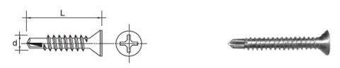 Selbstbohrende Senkkopfschraube Csk D7504o 4,232mm - 10,0 Sto - 519 4,232