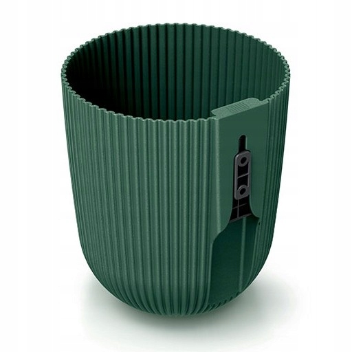 Milly Kunststoff-blumentopf Mit Geriffeltem Wanddeckel, Grün, 14,6 Cm