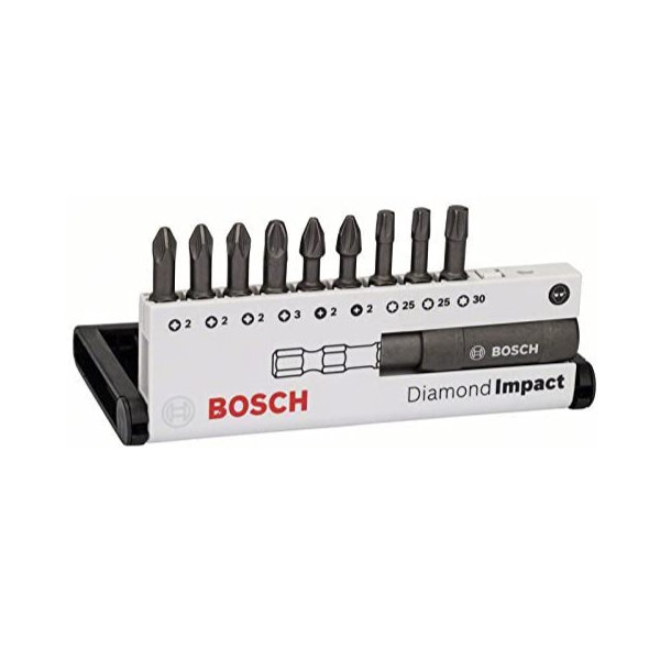 Bosch Schrauberbit-set Diamond Impact (gemischt), 10-teilig, 25 Mm, Ph/pz/t