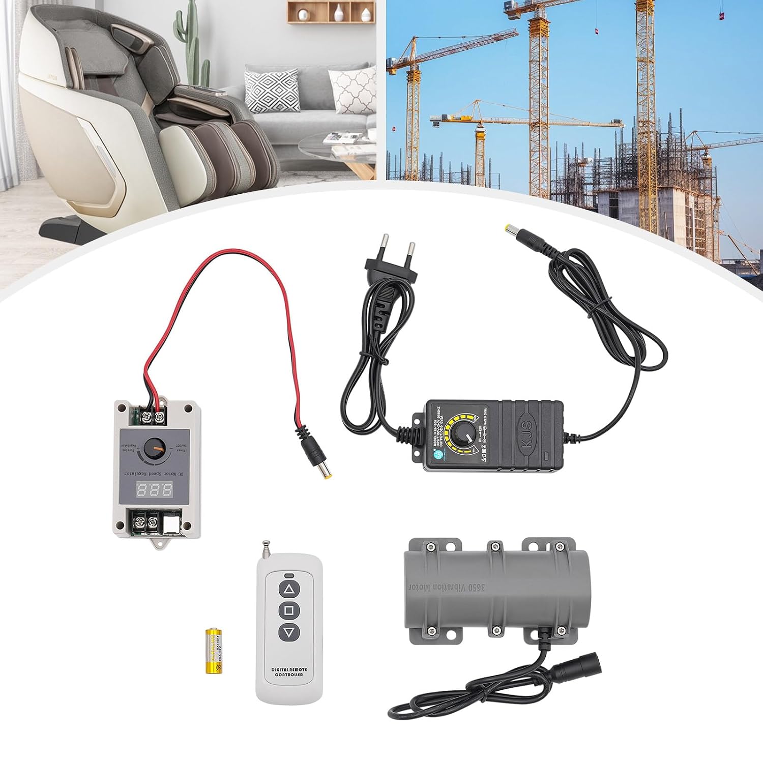 Betonrüttler Vibrationsmotor, 12v Elektromotor Regelbar Mit Drehzahlregler, 3800rpm Vibration Motor, 8w Gleichstrommotor Mehrzweckmotor Für Rütteltisch Vibrationsrinne Vibrationssieb