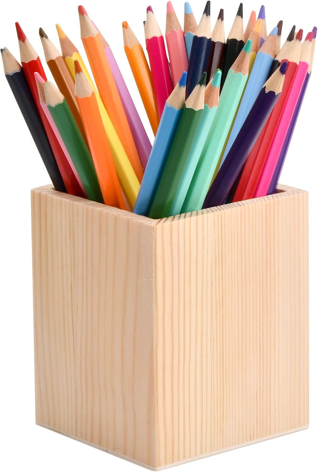 Quadratischer Stiftehalter Aus Holz, Schreibtisch-stiftehalter Aus Holz, Stifteorganizer, Stiftehalter Zur Aufbewahrung Für Diy-malerei, Bastelarbeiten, Schminkpinsel, Schule, Büro, Zuhause