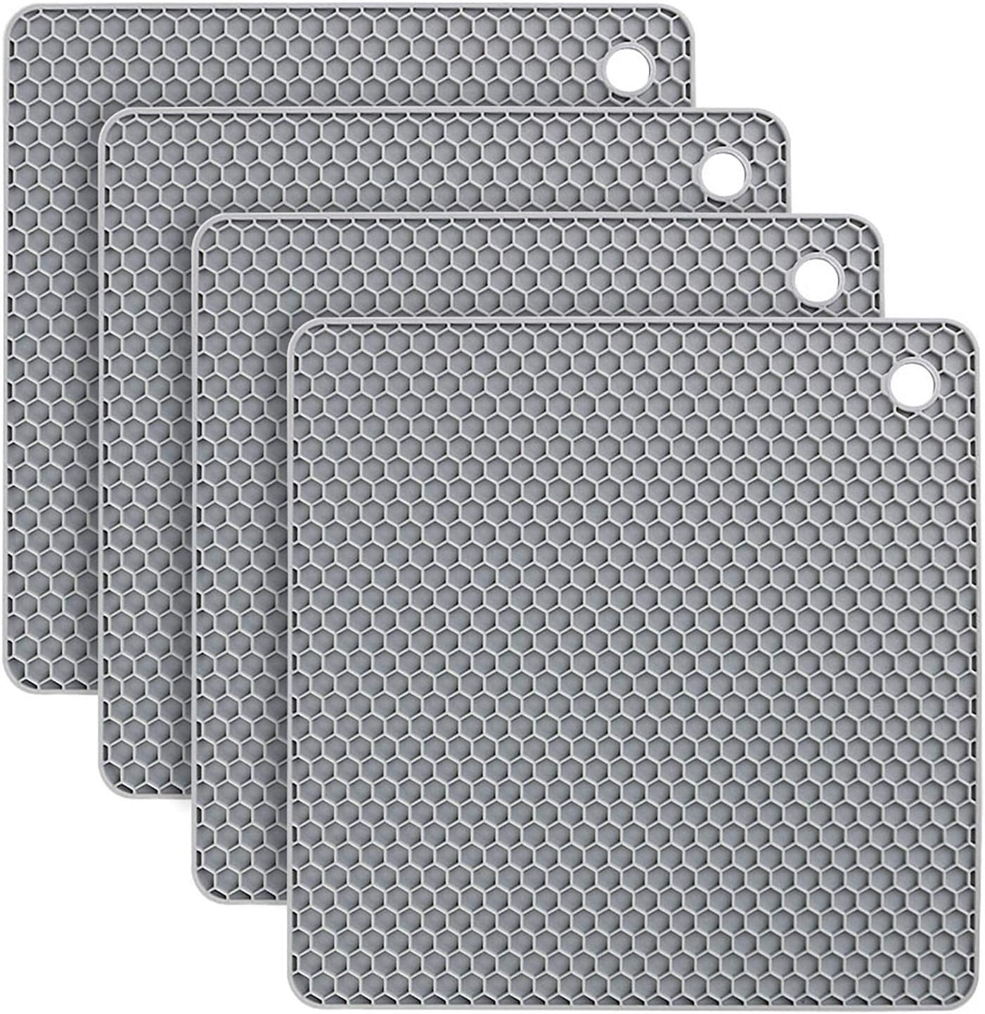 Set Aus 4 Hitzebeständigen, Rutschfesten Silikonmatten, Multifunktionale Löffelablagen, Untersetzer Und Platzsets, Geeignet Für Küchen Und Esszimmer.