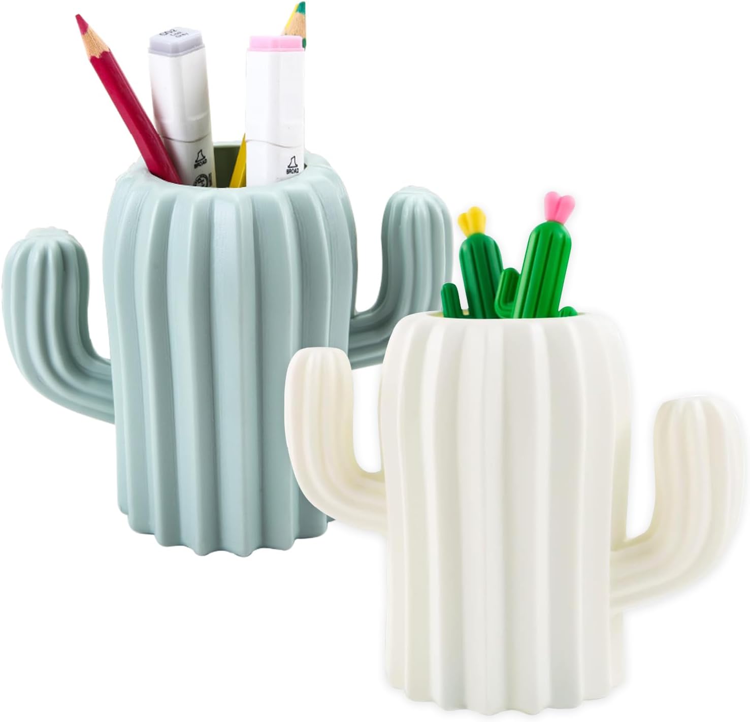 2er-set Stiftehalter – Für Stifte, Make-up-pinsel Und Andere Make-up-utensilien – Lustiger Und Kreativer Halter In Kaktusform Für Schreibtisch, Büro Und Schminktisch