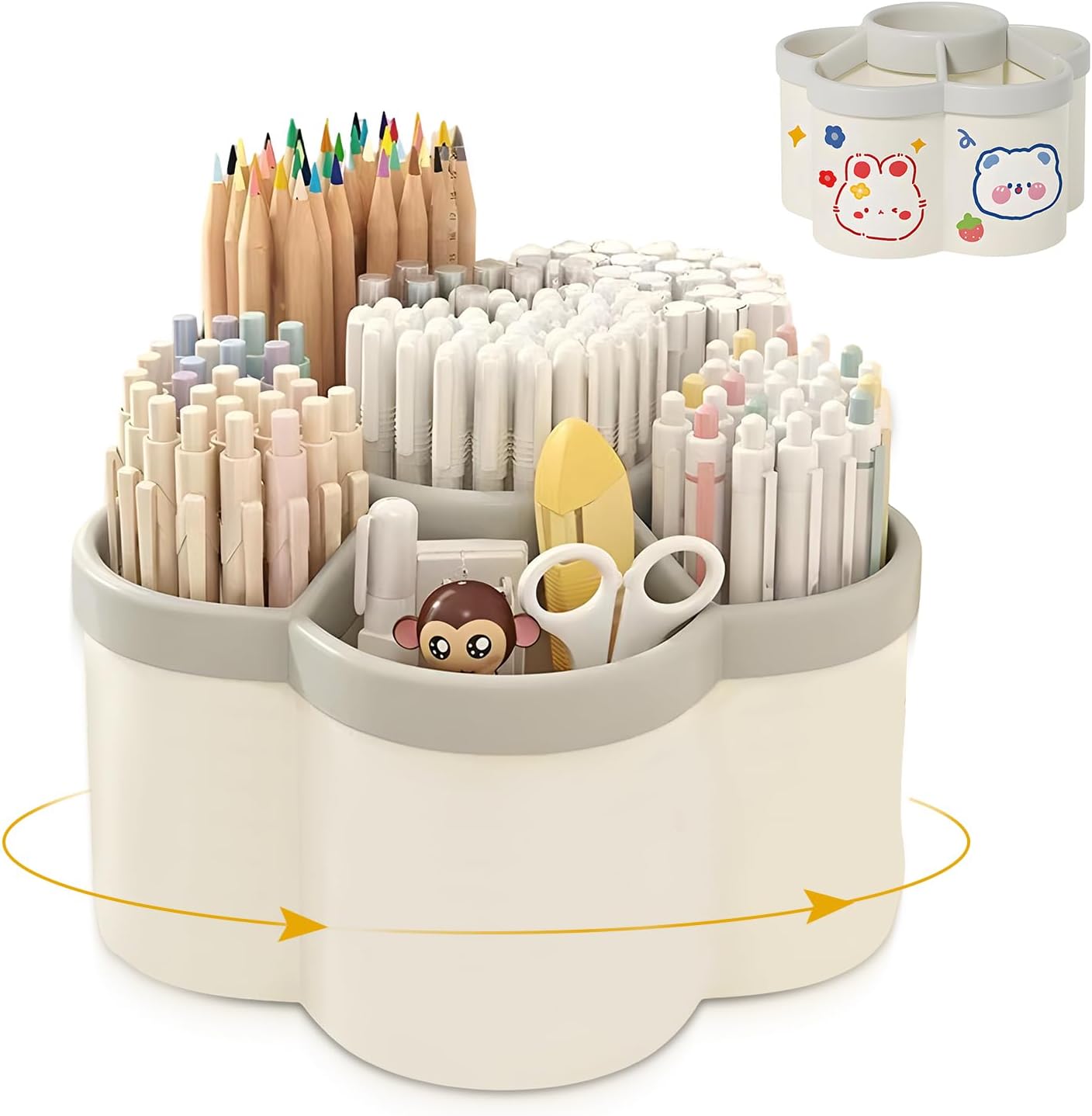 Schreibtisch-organizer, 360° Drehbarer Stiftehalter Mit 6 Fächern, Aufbewahrungsorganizer, Stiftehalter, Schreibtisch-stiftehalter, Stifteaufbewahrung, Für Schreibwaren, Make-up