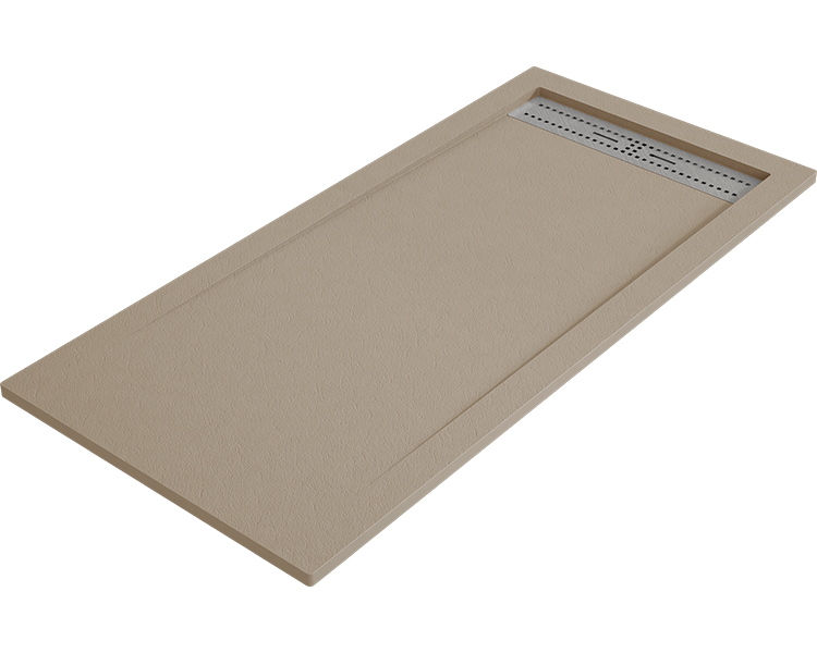 Duschwanne Bidai 80x100 Cm Leder Edelstahlgitter