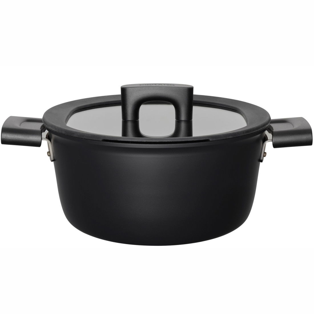 Fiskars Hard Face Kasserolle, Mit Deckel, Kochtopf, Koch Topf, Aluminium, Schwarz, 3.5 L, Ø 22 Cm, 1052227