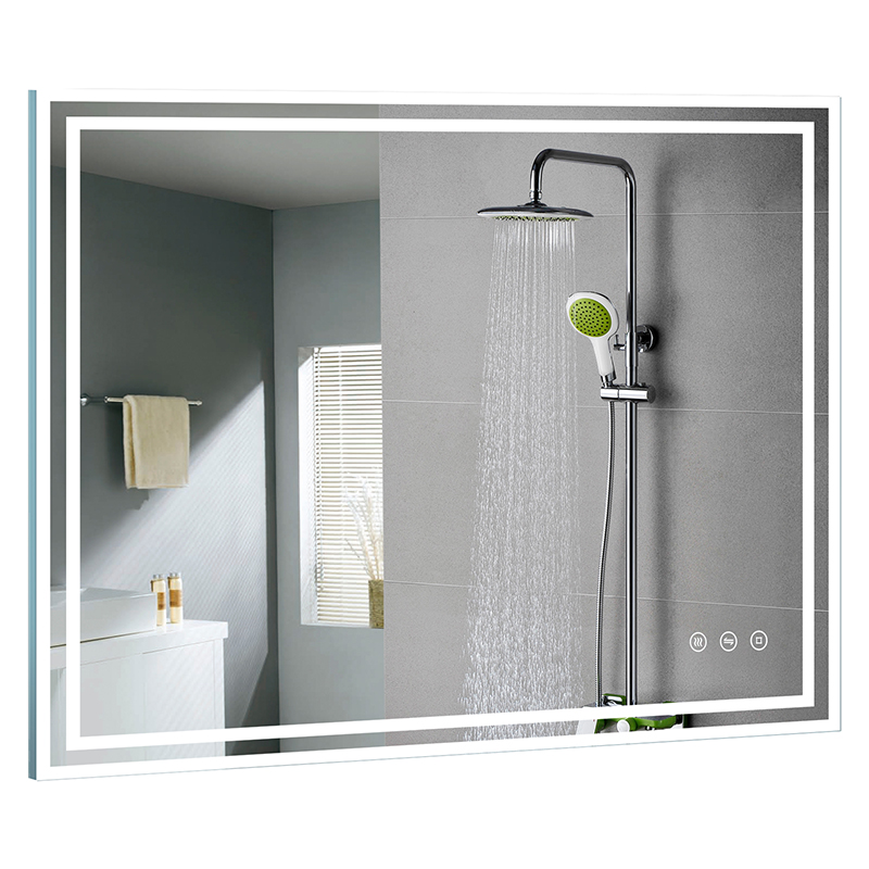 Badezimmerspiegel Gimbelen 80x60 Cm Mit Led-beleuchtung, 3 Lichtfarben, Dimmer, Anti-beschlag, Touch-schalter,防爆-sicherheitsglas, Ip44