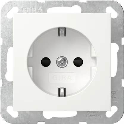 Gira Schuko-steckd. Sp O.kr. Srk System 55 Reinweiß M [438327], 4383 27