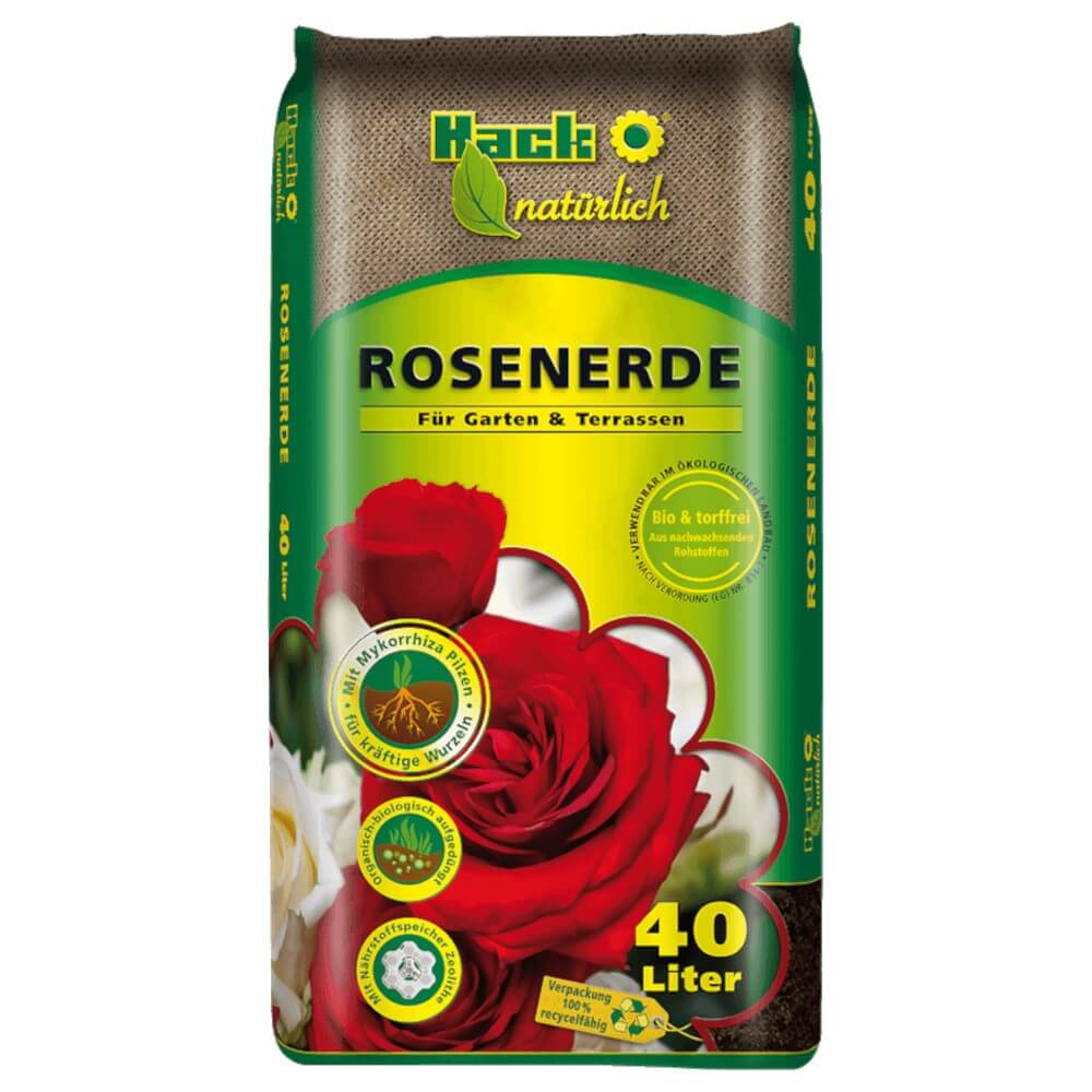 Hack Rosenerde 40 L Gartenerde Terassenerde Blumenerde