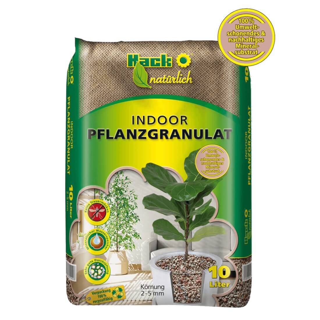 Hack Indoor Pflanzgranulat 10 L Blumenerde Pflanzen