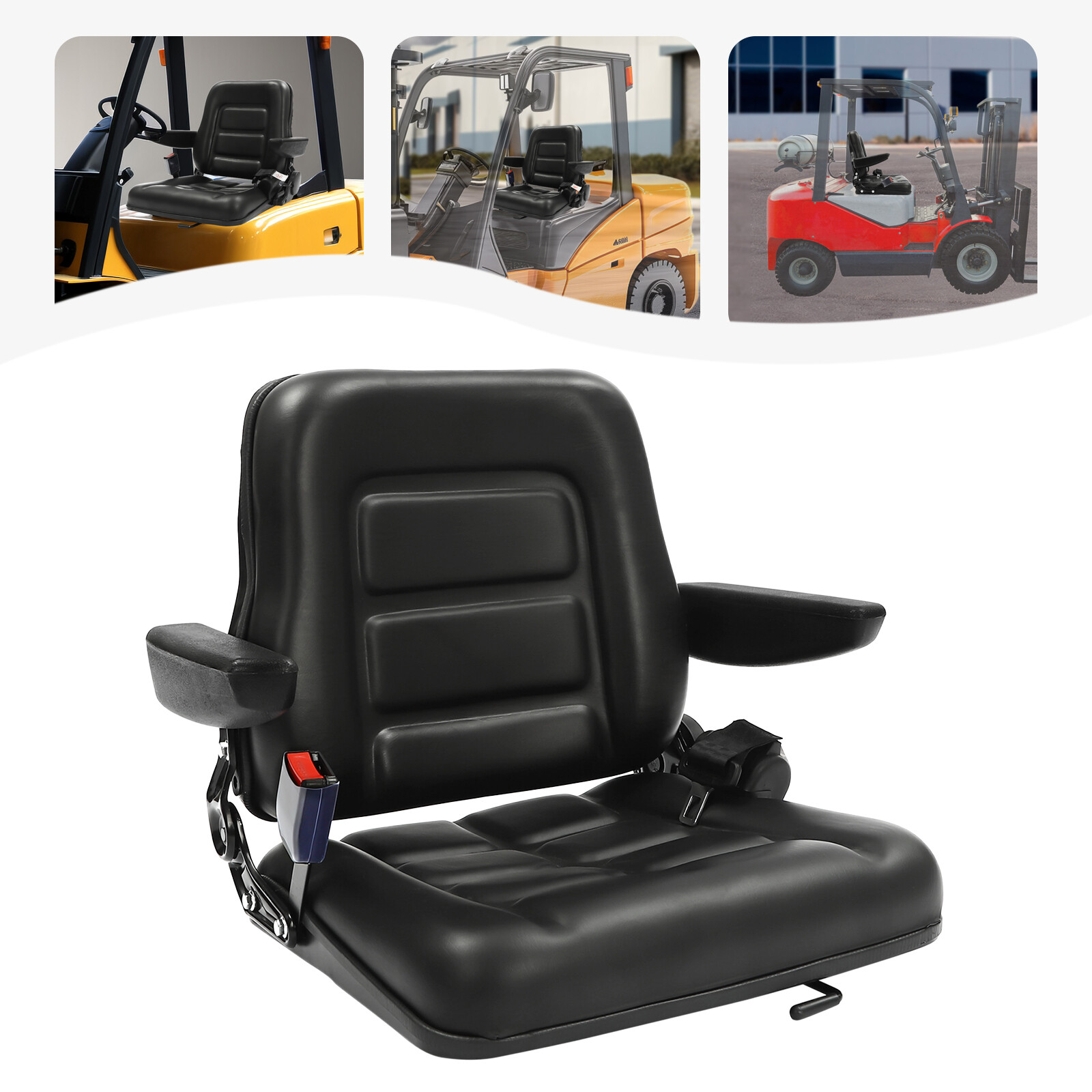 Universalsitze Für Gabelstapler, Sitze Für Schwerlastfahrzeuge, Sitze Für Traktoren Mit Verstellbarer Rückenlehne, Armlehnen Und Sicherheitsgurten, Sitze Für Bagger