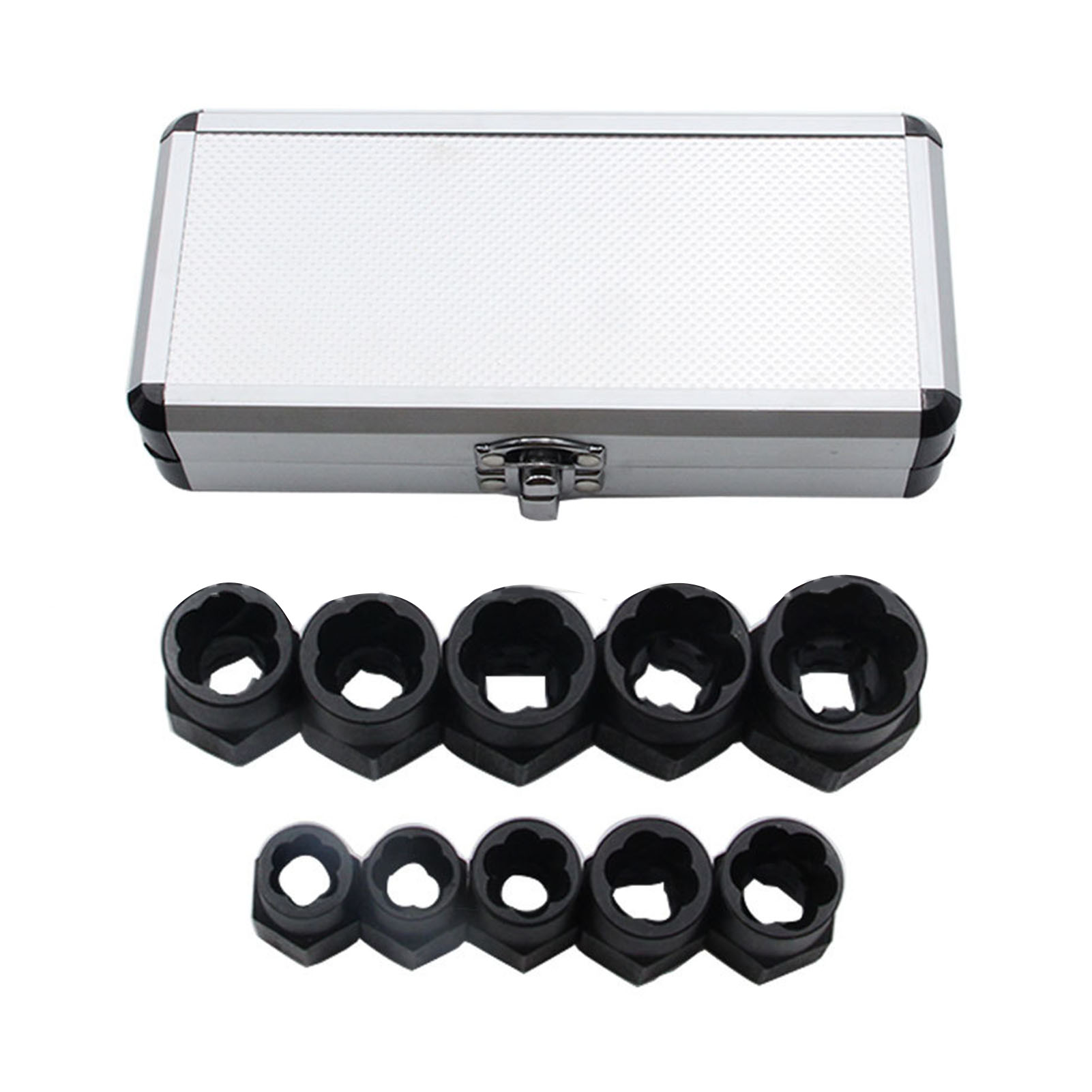 Set Mit 10 Robusten Bolzenausdrehern Aus Hochfestem Chrom-vanadium-stahl, Schwarz.