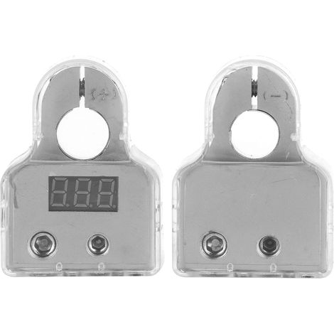 Zweiteilige Kfz-batterieklemmen Mit Echtzeit-voltmeterüberwachung, 0/4/8 Awg-durchmesser, Transparente Abdeckung