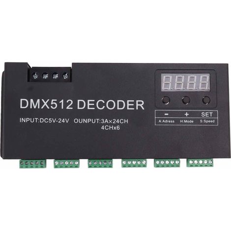 Rgb-led-lichtsteuerung, Flexibler 24-kanal-led-dmx-decoder Für Bühnen Und Bühnen