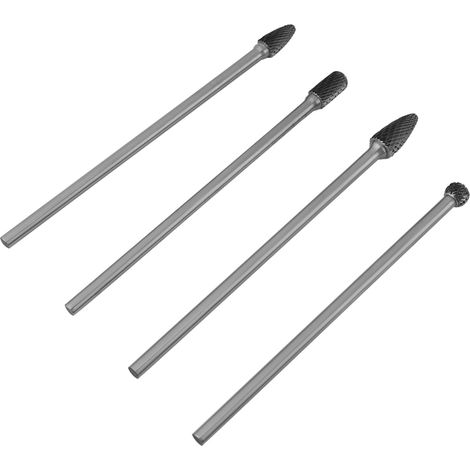 4-teiliges Set Aus Hartmetall-rotationsfeilen, Doppelschneid-fräsern, 6-mm-schaft-metallbearbeitungswerkzeug