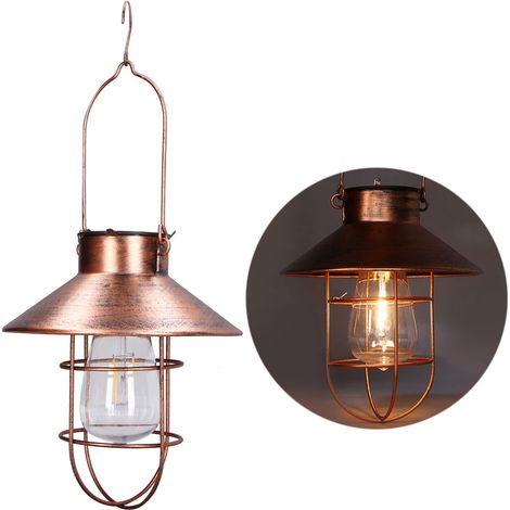 Hängende Solarlampe Mit Dekorativem Eisenrahmen, Retro-led-außenlaterne Für Garten, Hof Und Veranda