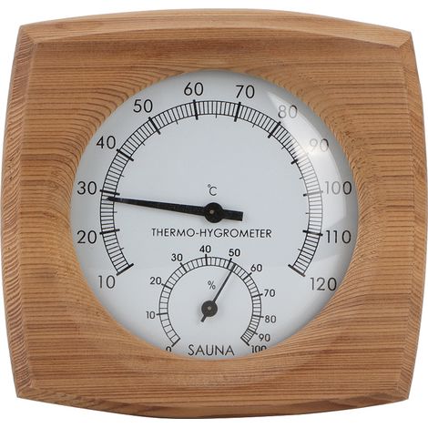 2-in-1 Thermo-hygrometer Aus Holz Für Den Innenbereich – Thermometer Und Hygrometer – Zubehör Für Hammam Und Sauna