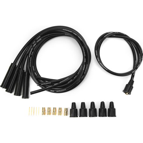 8-mm-zündkabel, 1 M Länge, Hocheffizientes Und Stabiles Zündkabelset Für Klassische 4-zylinder-fahrzeuge, Schwarz