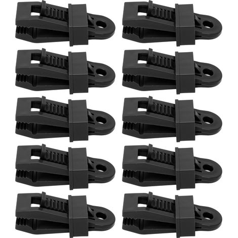 10 Große Planenclips, Planenclips Mit Robustem Verriegelungsgriff, Markisenclips Für Camping, Schwarz