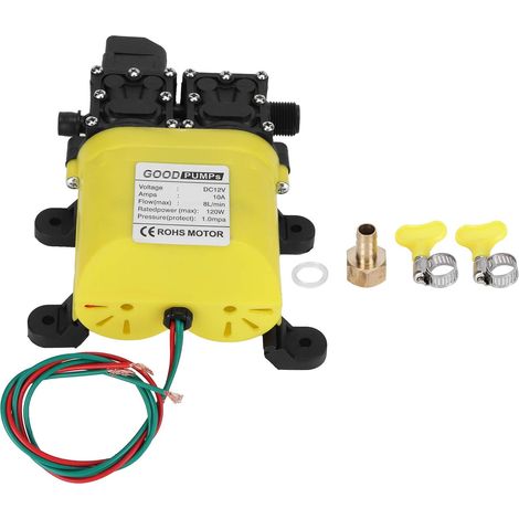 Bhdk Hochdruckwasserpumpe, 12 V, 120 W, 8 L, Membranpumpe, Automatische Elektrische Wasserpumpe Mit Kupferanschluss Für Bad, Garten, Wohnmobil, Boot