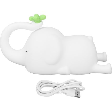 Silikon-nachtlicht In Elefantenform Für Kinderzimmer, 3 Helligkeitsstufen, Usb-anschluss Mit Timer, Für Zuhause, Hotel Und Büro