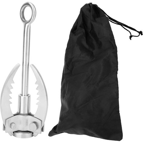 Klappbarer Karabiner Aus Edelstahl, Outdoor-kletterwerkzeug, Überlebensausrüstung, 3-zinkig, Haken, Werkzeug Für Outdoor-aktivitäten