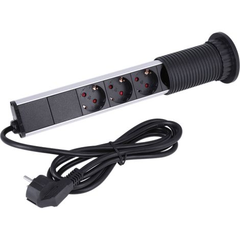 Ausziehbare Steckdosenleiste, Ausziehbare Usb-steckdosenleiste Für Den Schreibtisch, 3-fach Steckdosenleiste Mit Usb-ladegerät, Eu-stecker, 250 V