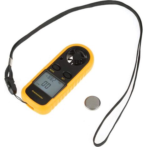 Digitales Windmessgerät, Tragbares Digitales Anemometer, Windgeschwindigkeitsmesser, Luftstrom-, Geschwindigkeits- Und Temperaturmesser, Thermometer 【weihnachtsgeschenk, Neujahrsgeschenk】