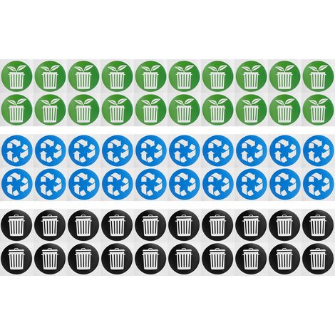 60 Stück/set Aufkleber Zur Kennzeichnung Von Abfallbehältern Und Recyclingbehältern