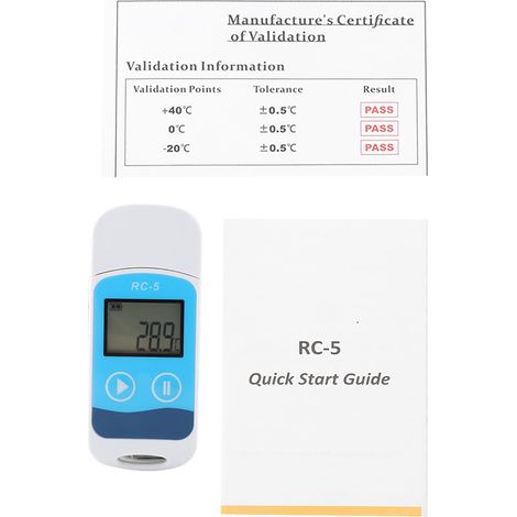 Rc-5 Mini-temperaturdatenlogger Für Unterwegs Mit Lcd-display, 32.000 Messwerten Und Internem Sensor