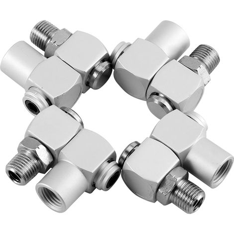 4-teiliges Set Aus Aluminium 1/4" Universal-360°-drehgelenk-luftschlauchanschluss-adapterwerkzeug