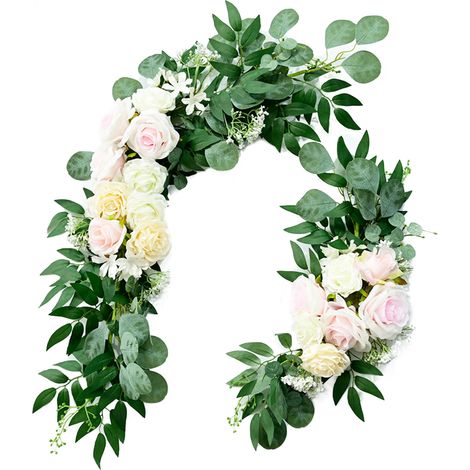 Girlande Aus Künstlichen Blumen, Rustikales Und Authentisches Seidenblumenarrangement Für Zuhause, Küche Und Hochzeitsfeierdekoration (220223xy02-2)