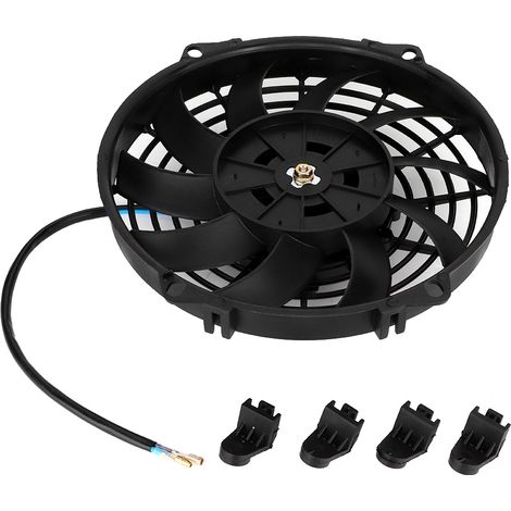 24v 9'' Universal-elektrolüfter Für Auto-klimaanlagen Mit Kondensator Und Gebogenem Lüfterblatt
