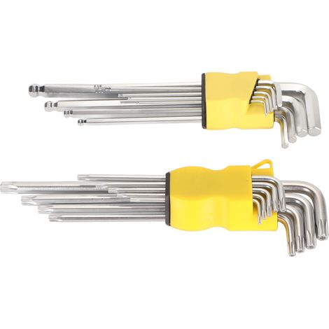 18-teiliger Sechskantschlüsselsatz, Winkel-sechskantschlüsselsatz, Langer Arm Mit Kugelkopf, Metrisches/zolliges Werkzeug Für Reparaturen