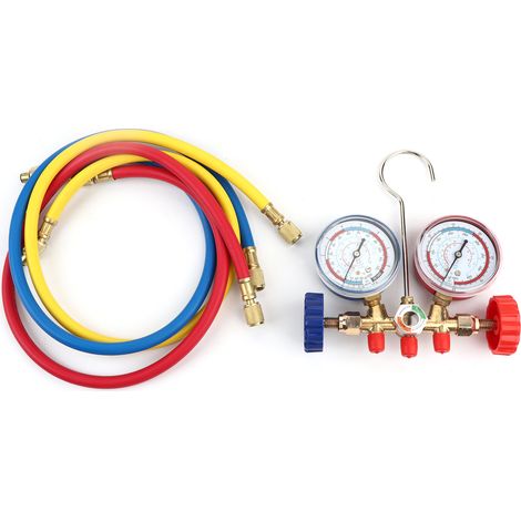 3-wege-klimaanlagen-diagnosemanometer-set, Kältemittel-klimaanlagen-werkzeuge, Klimaanlagen-diagnosemanometer-set Mit Schlauchset Und Haken