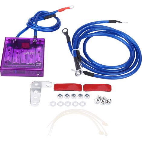 Universelles, Kraftstoffsparendes Spannungsregler-/stabilisator-set Mit 3 Violetten Massekabeln