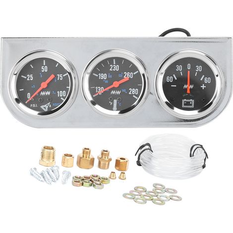 2-zoll-dreifach-manometer-set (3-in-1): Wassertemperatur-, Öldruck- Und Amperemeter, Universell Für 12-v-fahrzeuge, Pkw, Boote Und Lkw.