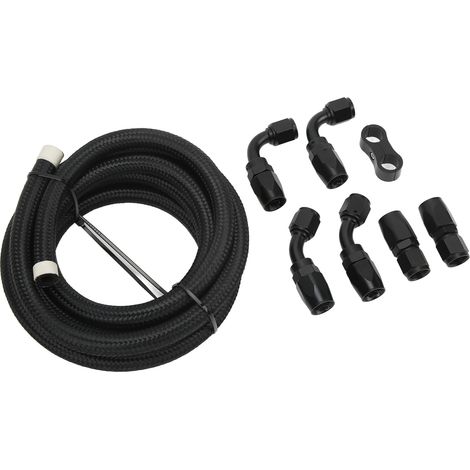 Meter Langer Kraftstoffleitungsschlauchsatz, An6 Aluminium- Und Geflochtener Nylon-schlauchanschlussadapter Für Kühlmittel, Hydrauliköl Und Dieselkraftstoff.
