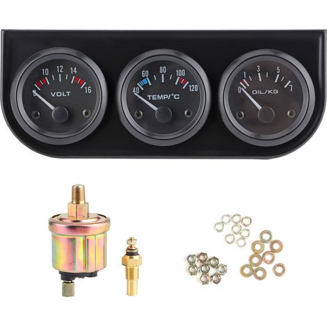 3-in-1-kfz-instrumentensatz: 1/8 Zoll Npt 52 Mm/2 Zoll, 8–16 V Voltmeter, 40–120 °c Wassertemperatur, 0–7 Kg Öldruckanzeige