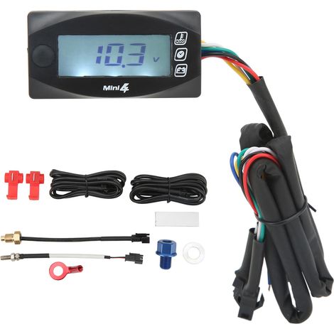 4-in-1 Motorrad-motorthermometer Mit Öltemperaturanzeige, Spannungsanzeige Und Zeitanzeige, Lcd-digitalanzeige, 12 V Dc, Universalanschluss, M12x1,5