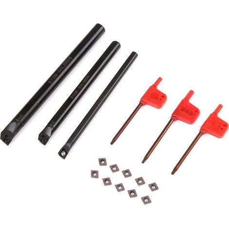 Cnc-drehwerkzeugsatz, Metalldrehwerkzeuge, Sclcr-drehbohrhalter Mit Innendrehstange + 10 Ccmt0602-wendeschneidplatten + 3 Schraubenschlüssel