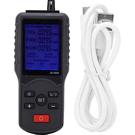 Tvoc Co2-luftqualitätsmonitor, Temperatur- Und Feuchtigkeitsmessgerät, Industrielles Prüfgerät, Professionelles Messgerät Für Den Innen- Und Außenbereich